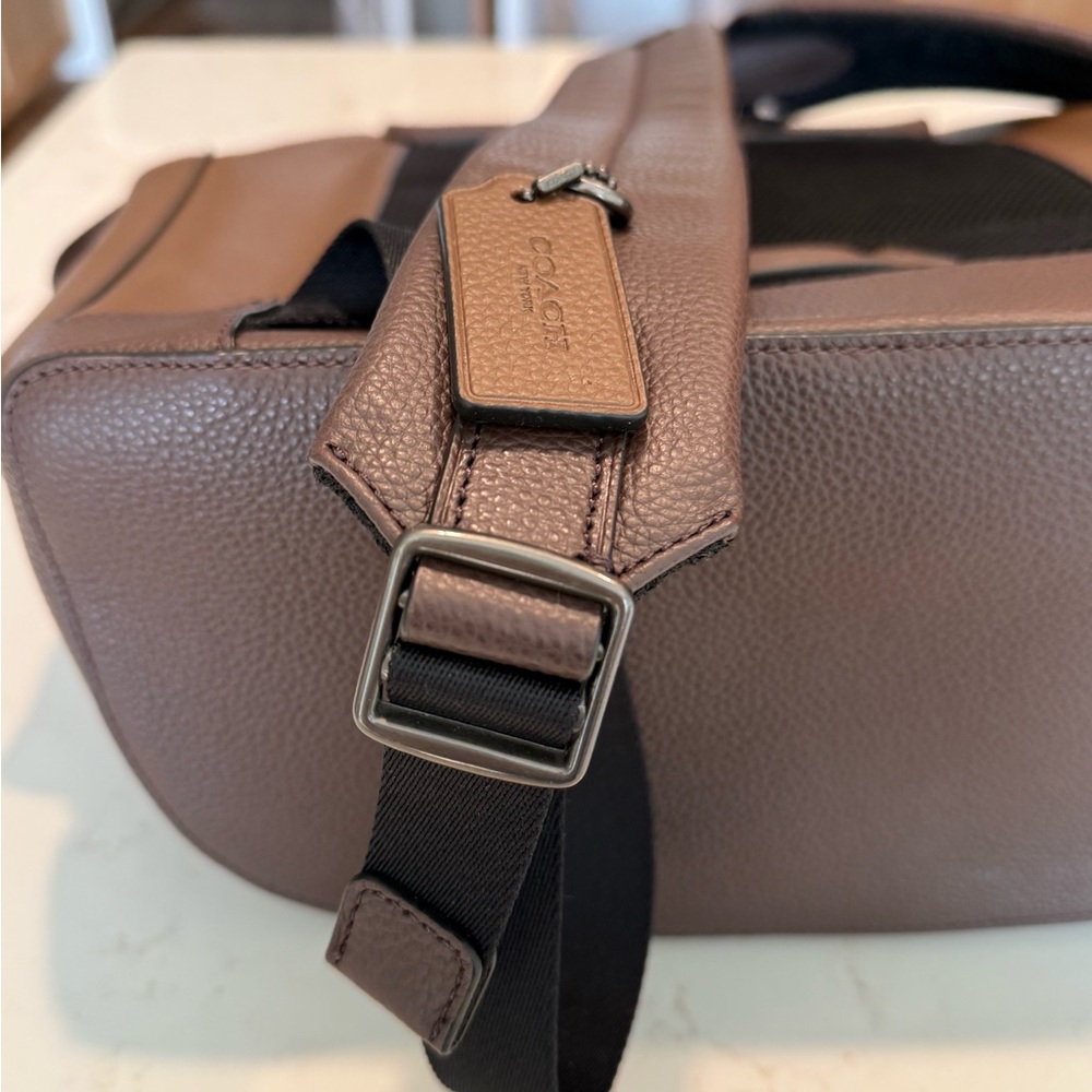 Coach Brown Leather Drawstring Backpack - Picture 6 of 12